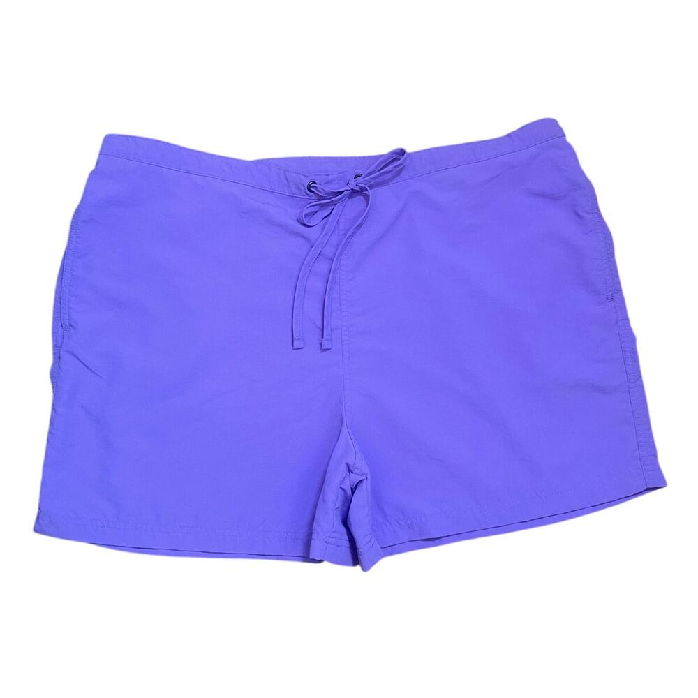 L.L. Bean Womens Large Beansport Athletic Shorts Purple Drawstring Water Sports